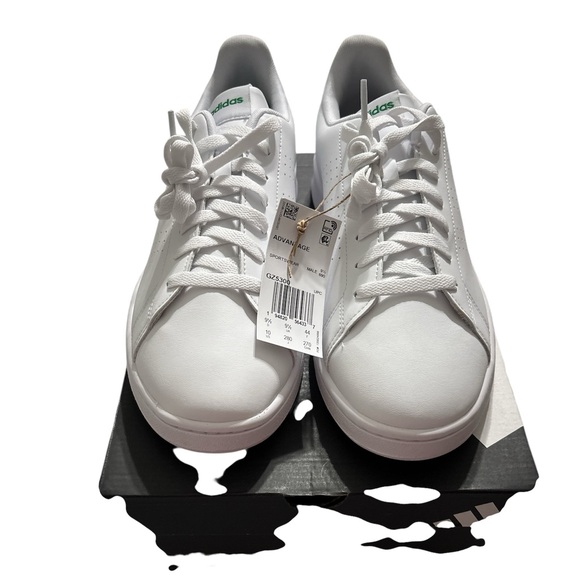adidas Other - Adidas Advantage White Sneakers w/Green Details 10